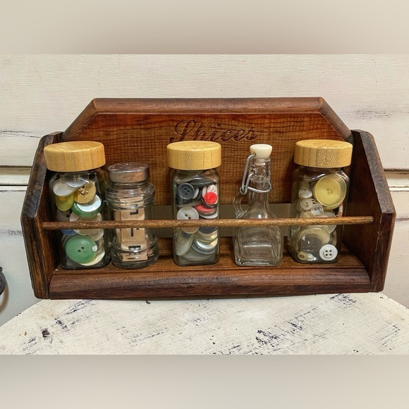 Wooden Spice Rack, Jars Not included - Picture 2 of 3